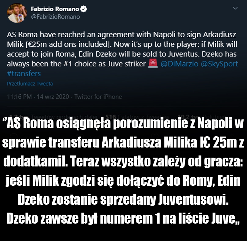 POROZUMIENIE W SPRAWIE TRANSFERU MILIKA!